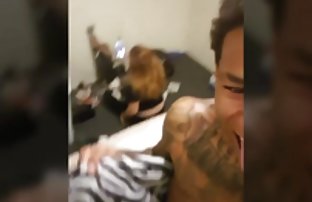 The tailor on the table accidentally tore a demanding blonde client