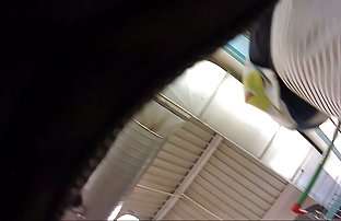 A lover of watermelons with huge milks was hit by an angry janitor