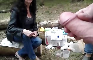 Brought a redhead to the nature and fucked on the terrace overlooking the mountains